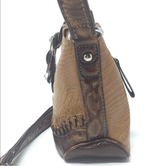 MC Croc Embossed Shoudler Bag Crossbody Purse - Picture 6 of 8